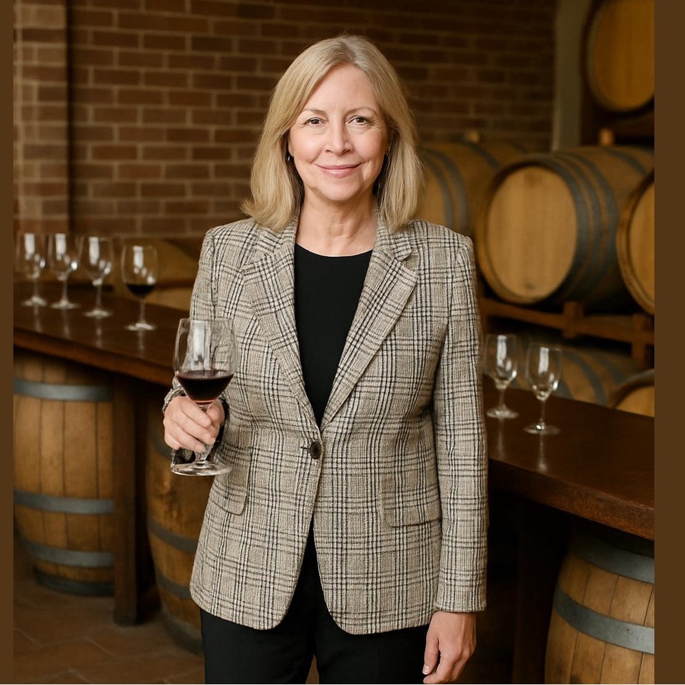 Vintage Peabody House Houndstooth Wool Blend Blazer Jacket Brown Beige Size 14 - Picture 2 of 14